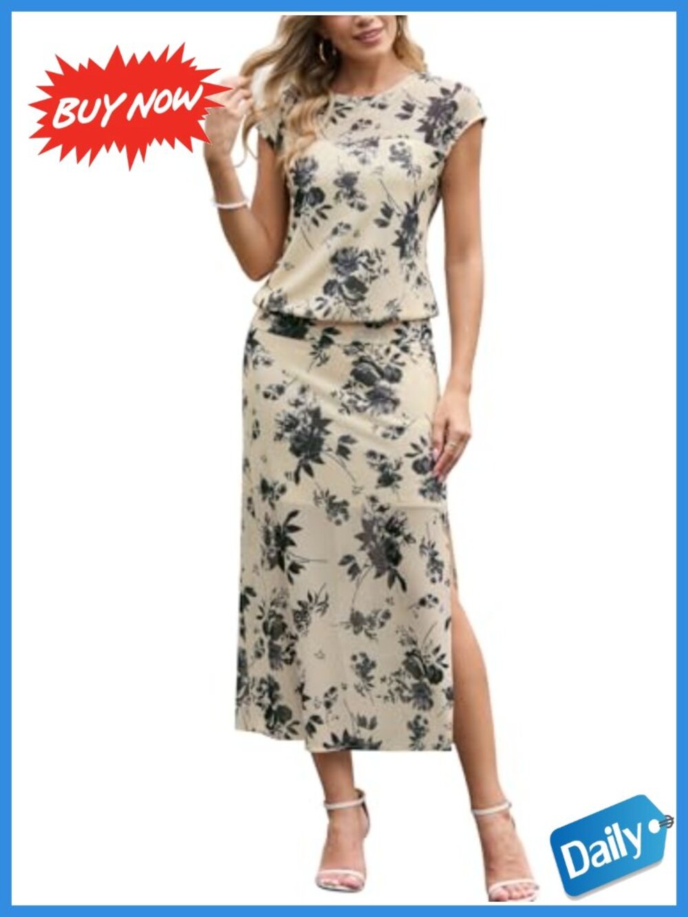 Women 2 Piece Mesh Skirt Set Cap Sleeve Midi Side Slit Casual Outfit